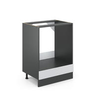 HERDUMBAUSCHRANK R-Line Weiß Landhaus 60 cm, AP Eiche - Anthrazit/Weiß, Holzwerkstoff (60/81.6/60cm) - Vicco