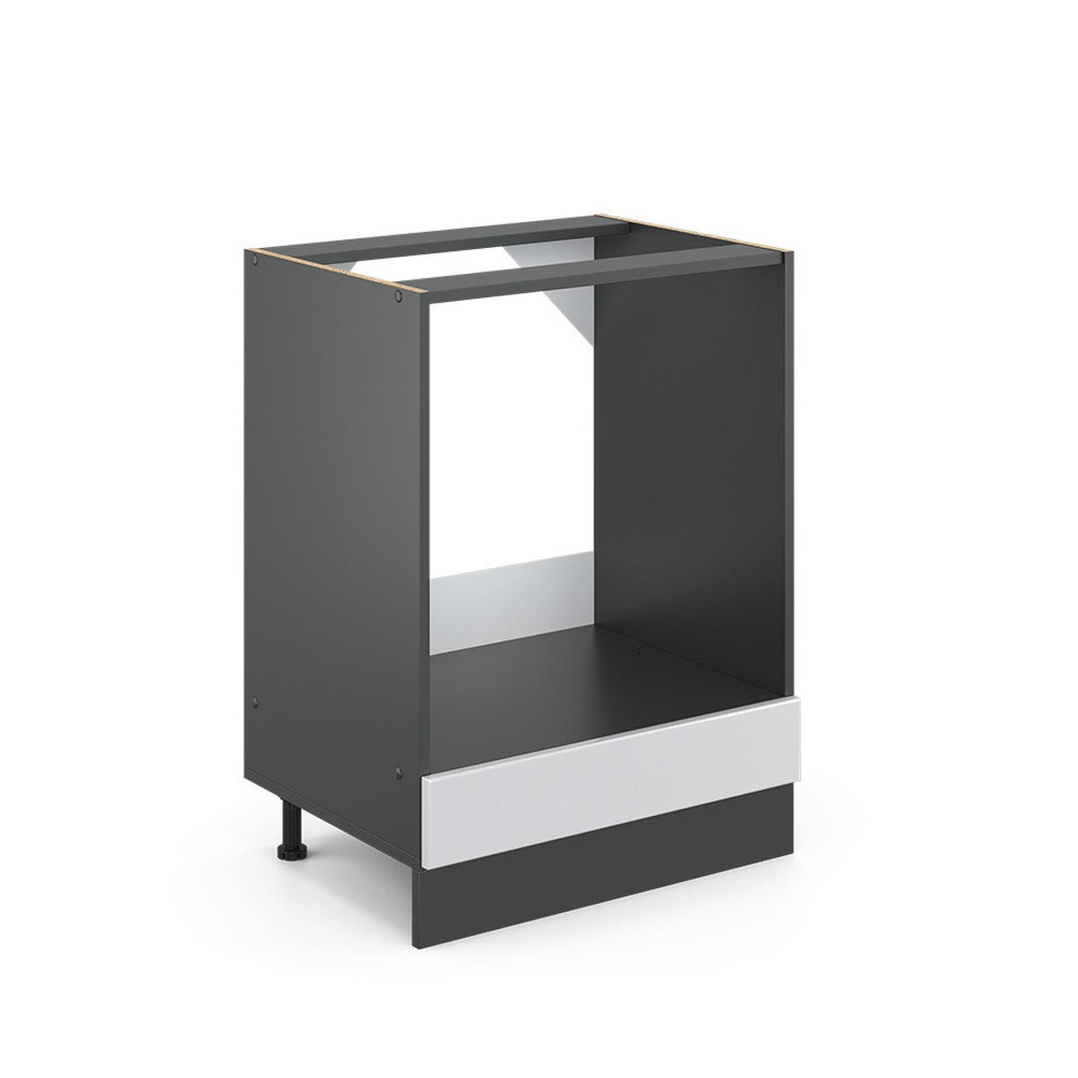 HERDUMBAUSCHRANK R-Line Weiß Landhaus 60 cm, AP Eiche - Anthrazit/Weiß, Holzwerkstoff (60/81.6/60cm) - Vicco