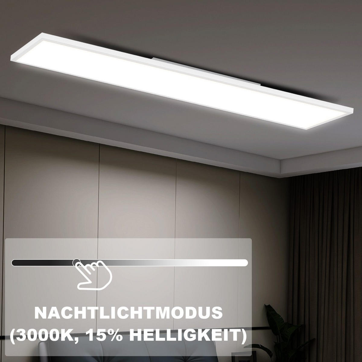 LED-DECKENLEUCHTE Luzzatto 100/25/5cm - Weiß, Metall (25/100/5cm) - Nettlife