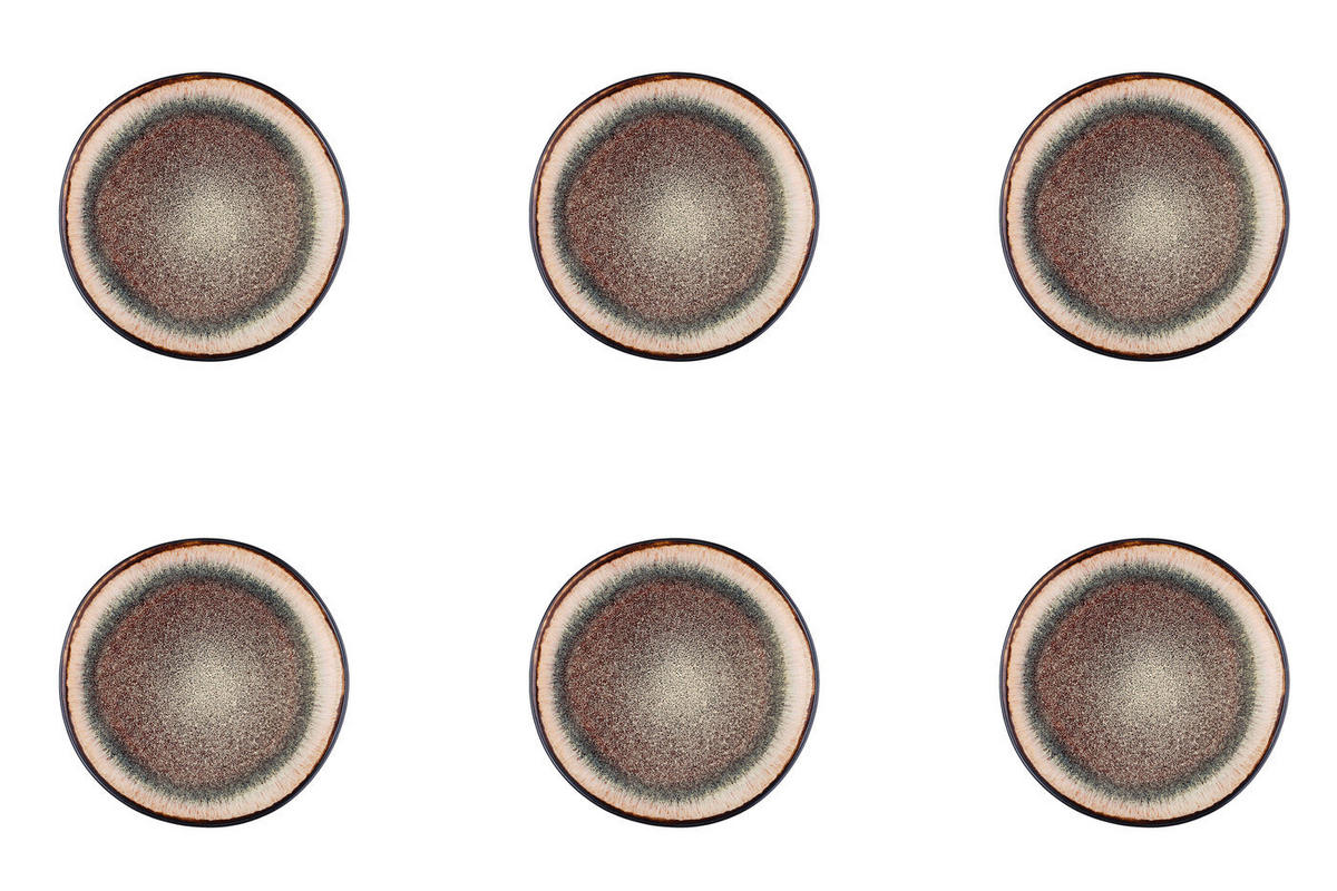 TELLER Iris Ø16cm - 6er-Set - Wildbraun - Braun, Keramik (16cm) - Björn