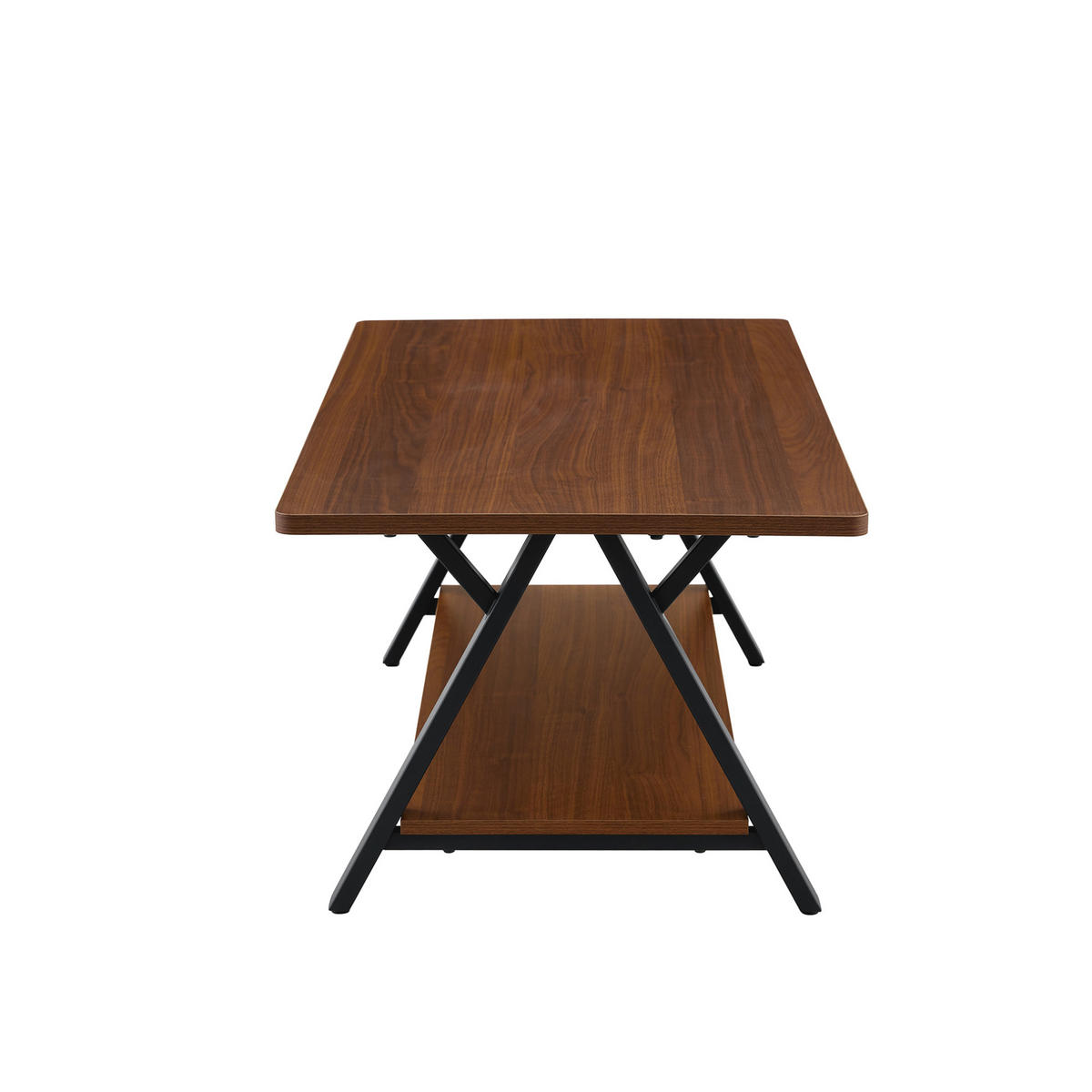 COUCHTISCH 110/57/44,5 cm mit Ablage im industriellen Design, Walnuss - Walnussfarben, Holzwerkstoff (110/57/44.5cm) - Redom