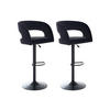 BARHOCKER 2er-Set höhenverstellbar - Samt & Metall - Schwarz - LAJUNIA - Schwarz, Textil (52.5/108.5/53cm) - Vente-Unique