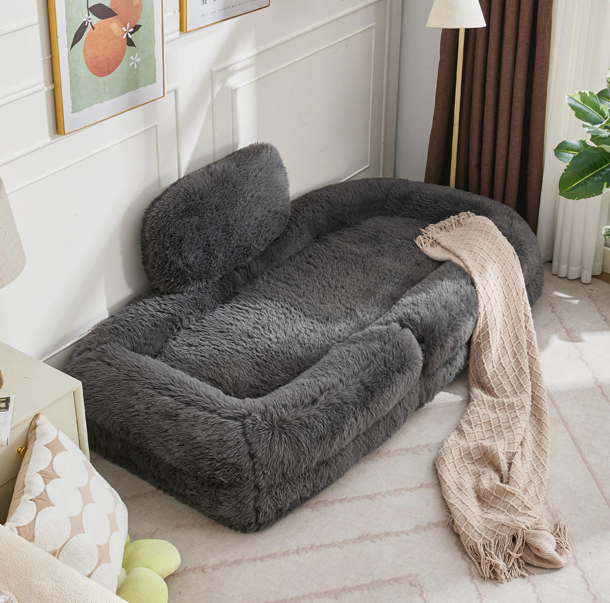 BODENSESSEL 5-fach verstellbar 102 x 89 x 88 cm Dark Grey - Dunkelgrau, Kunststoff (89/88/102cm) - Beauniv