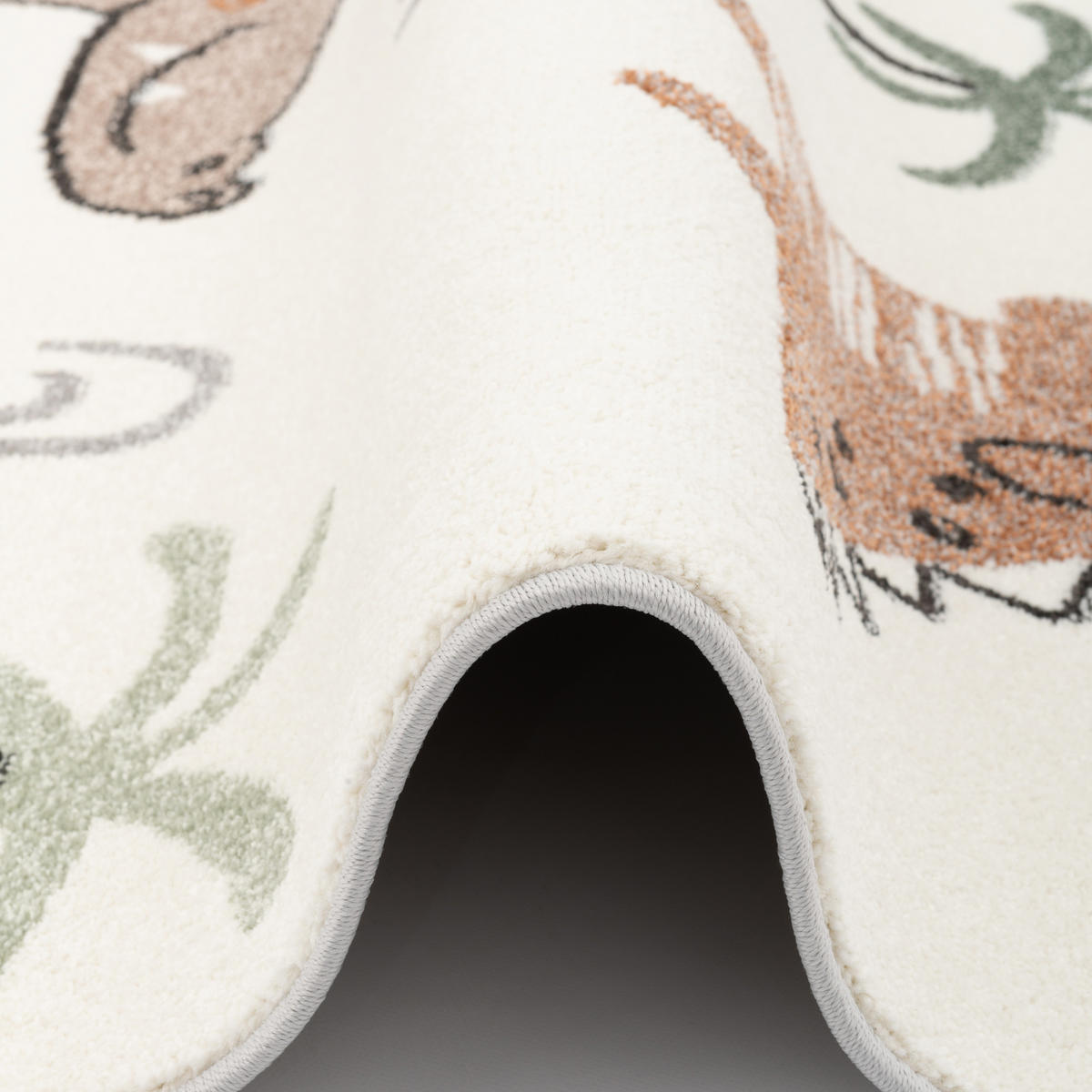 KINDER TEPPICH SOFTSTAR KIDS LUSTIGE DINOS RUND - Multicolor, Textil (160/160cm) - Pergamon