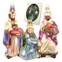 CHRISTBAUMSCHMUCK Die Heiligen Drei Könige Mehrfarbig 16cm (Glas / 3 Stk.) - Multicolor, Glas (7/16/6cm) - Krebs Glas Lauscha