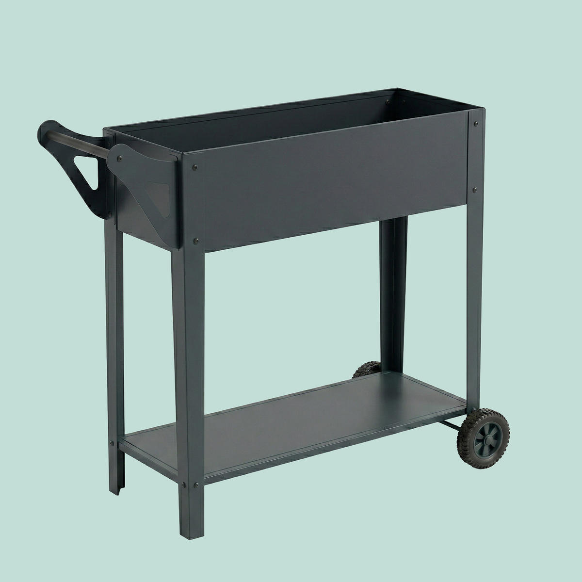 HOCHBEET - Anthrazit, Kunststoff/Metall (85/80/50cm) - Relaxdays