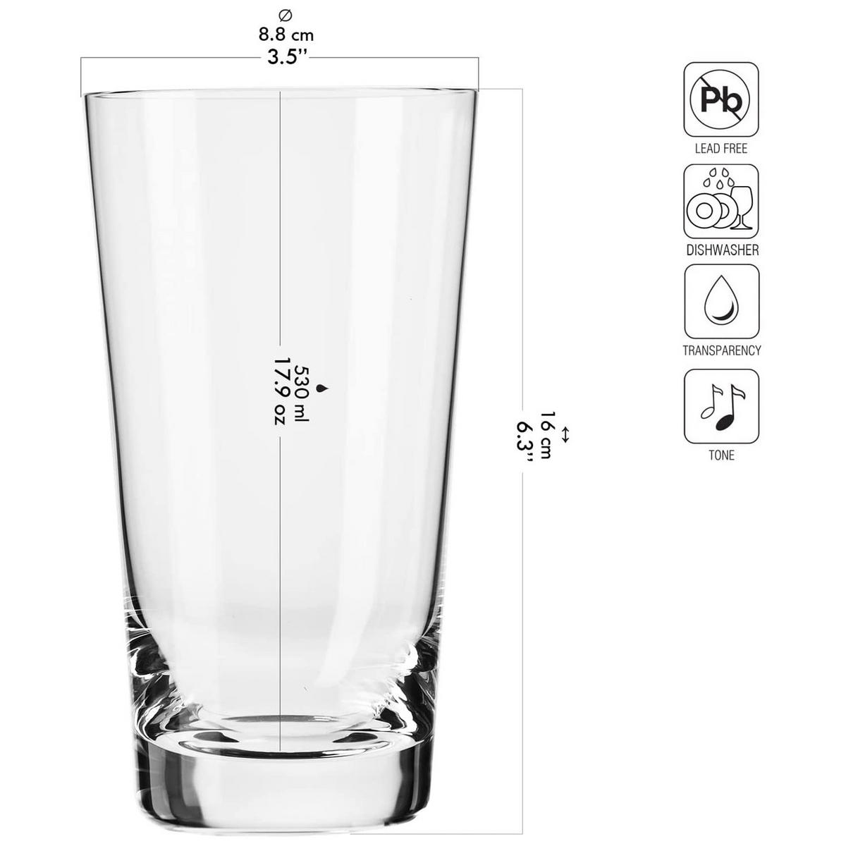 WEIZENBIER GLÄSER 6er-Set, 530 ml - Transparent, Glas (0.53L) - Krosno Glass