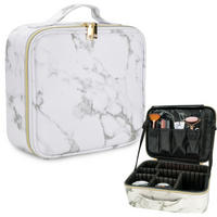 MAKE-UP-TASCHE mit anpassbaren Innenfächern - Grau, Kunststoff (23.4/9.5/26cm) - Intirilife