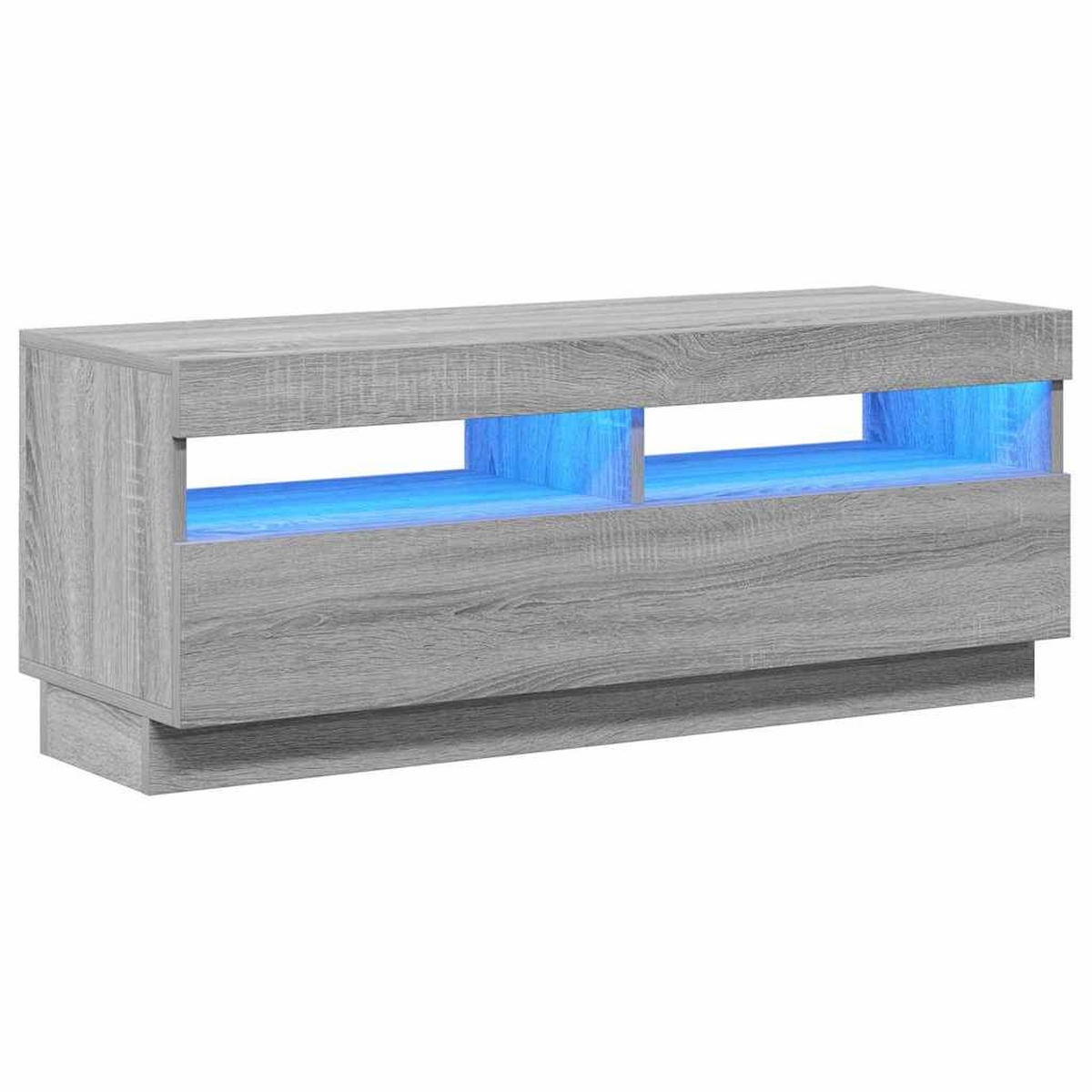 LOWBOARD mit Led-Leuchten 100/35/40 cm aus Holzwerkstoff in Grau Sonoma Dekor - Silbereichenfarben, Holz (100/40/35cm) - vidaXL