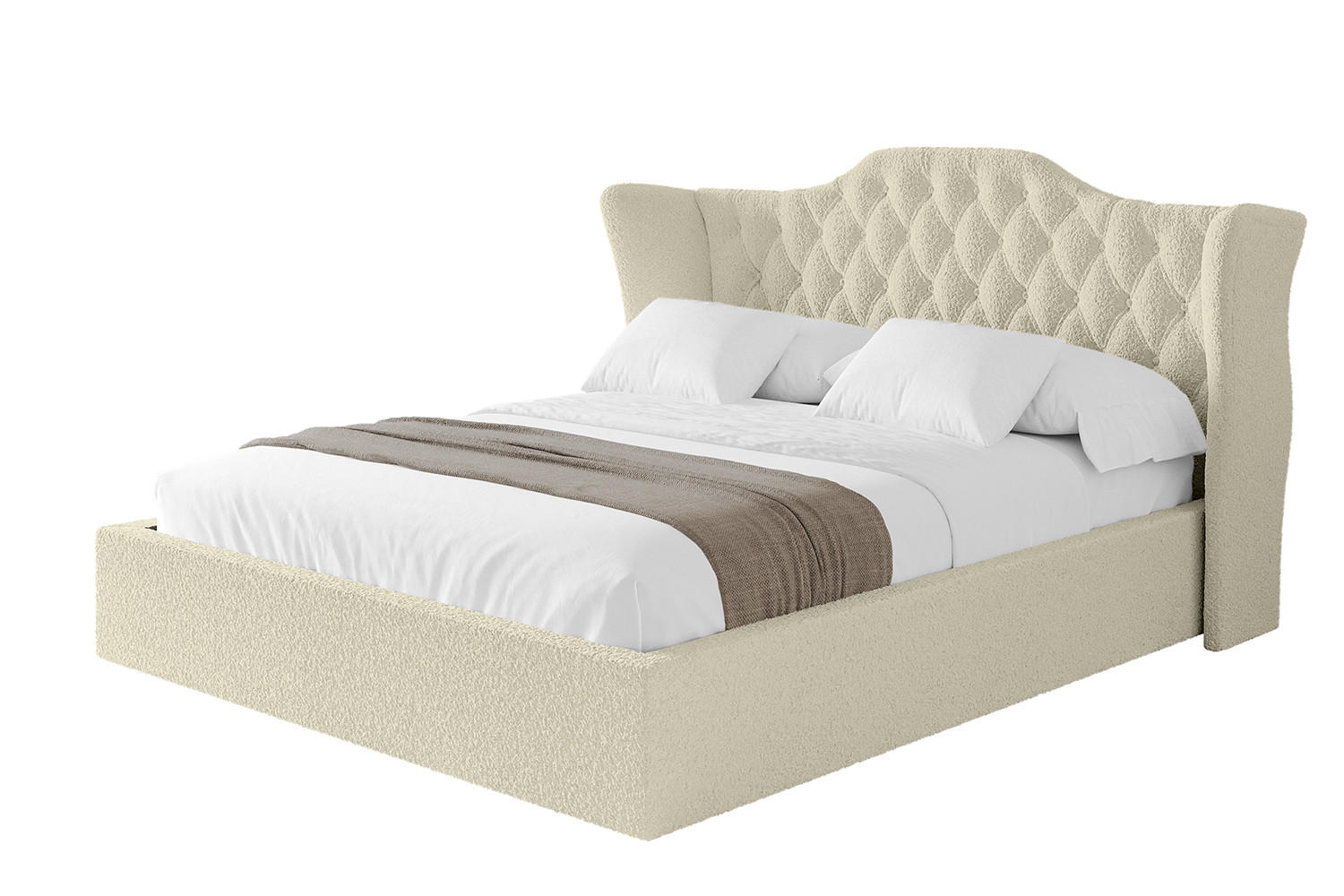Altdecor Polsterbett Taupe 160x200 cm