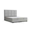 POLSTERBETT Fogo 200/200 cm, in Hellgrau, Bettkasten, gepolstertes Kopfteil - Hellgrau/Schwarz, Holz/Holzwerkstoff (200/200cm) - Maison de Reve
