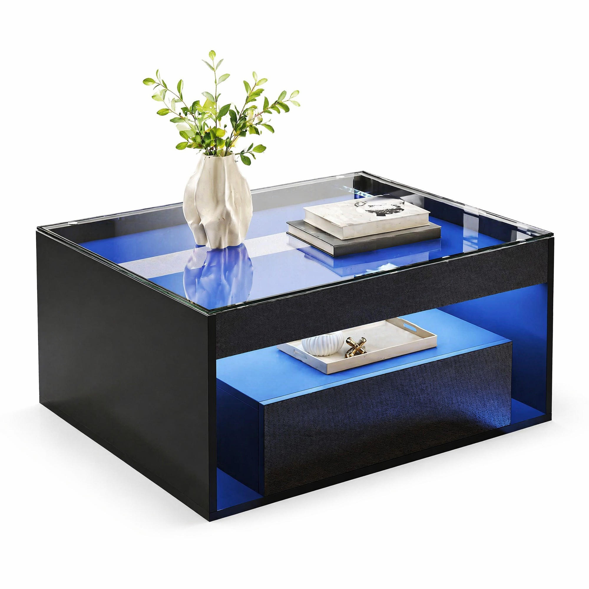 Chicfurn Couchtisch Schwarz 70x35x70 cm