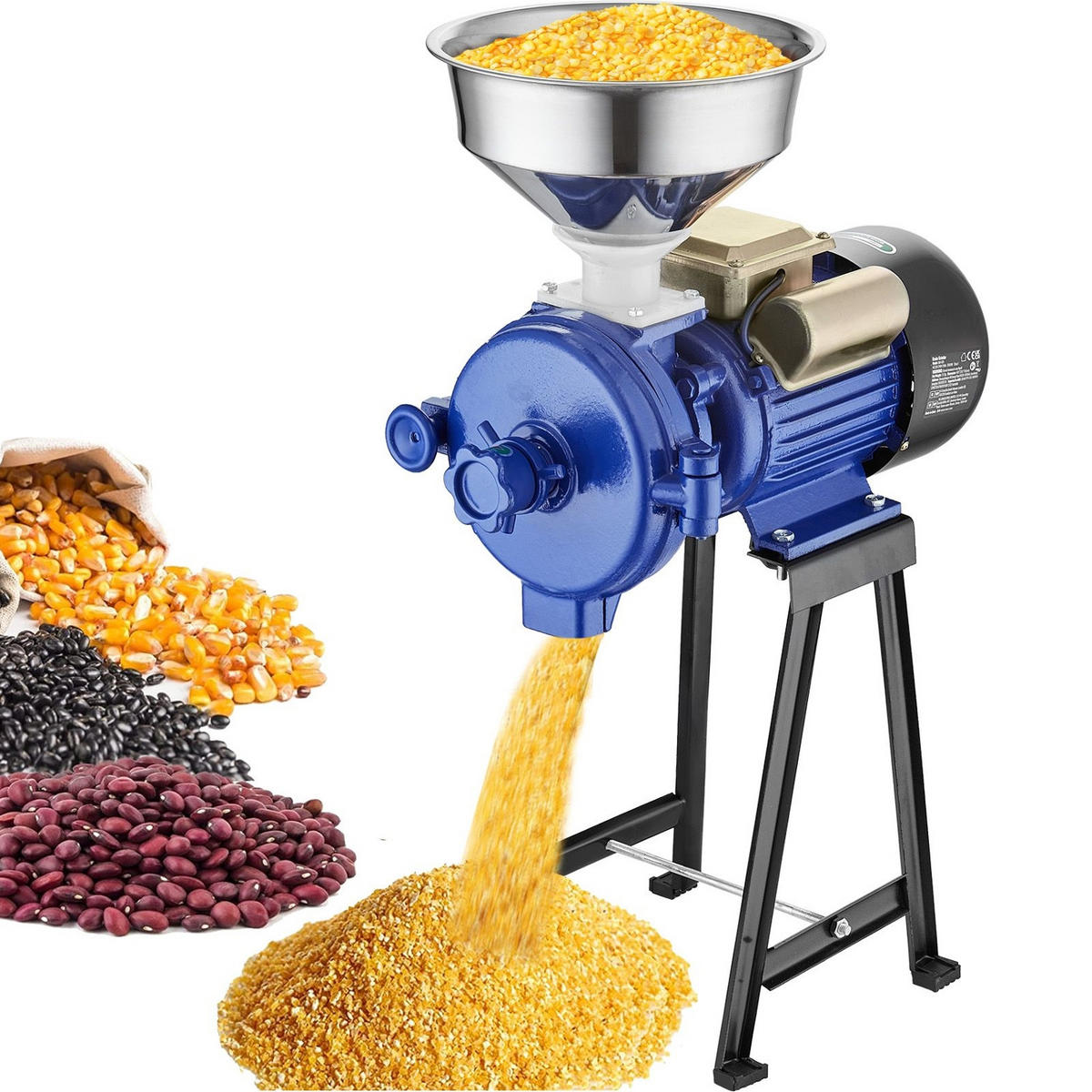 GETREIDEMUHLE Elektrische 3000W, gewerbliche Maismühle - Silberfarben, Metall (32/33.02/75cm) - Rolipo