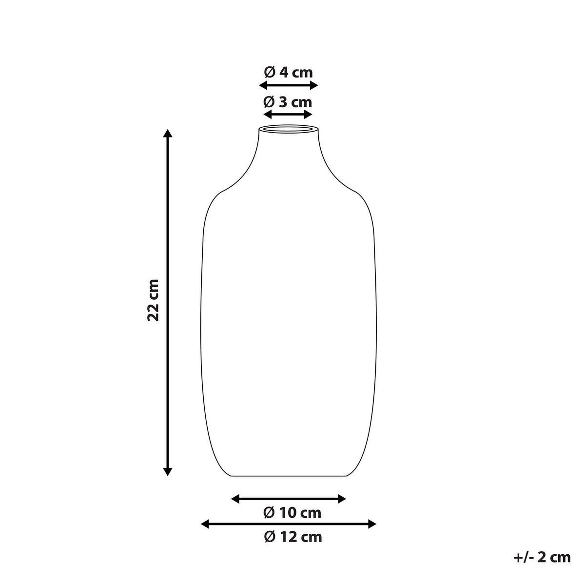 BLUMENVASE Steinzeug weiß Aenus - Weiß, Stein (22cm) - Beliani