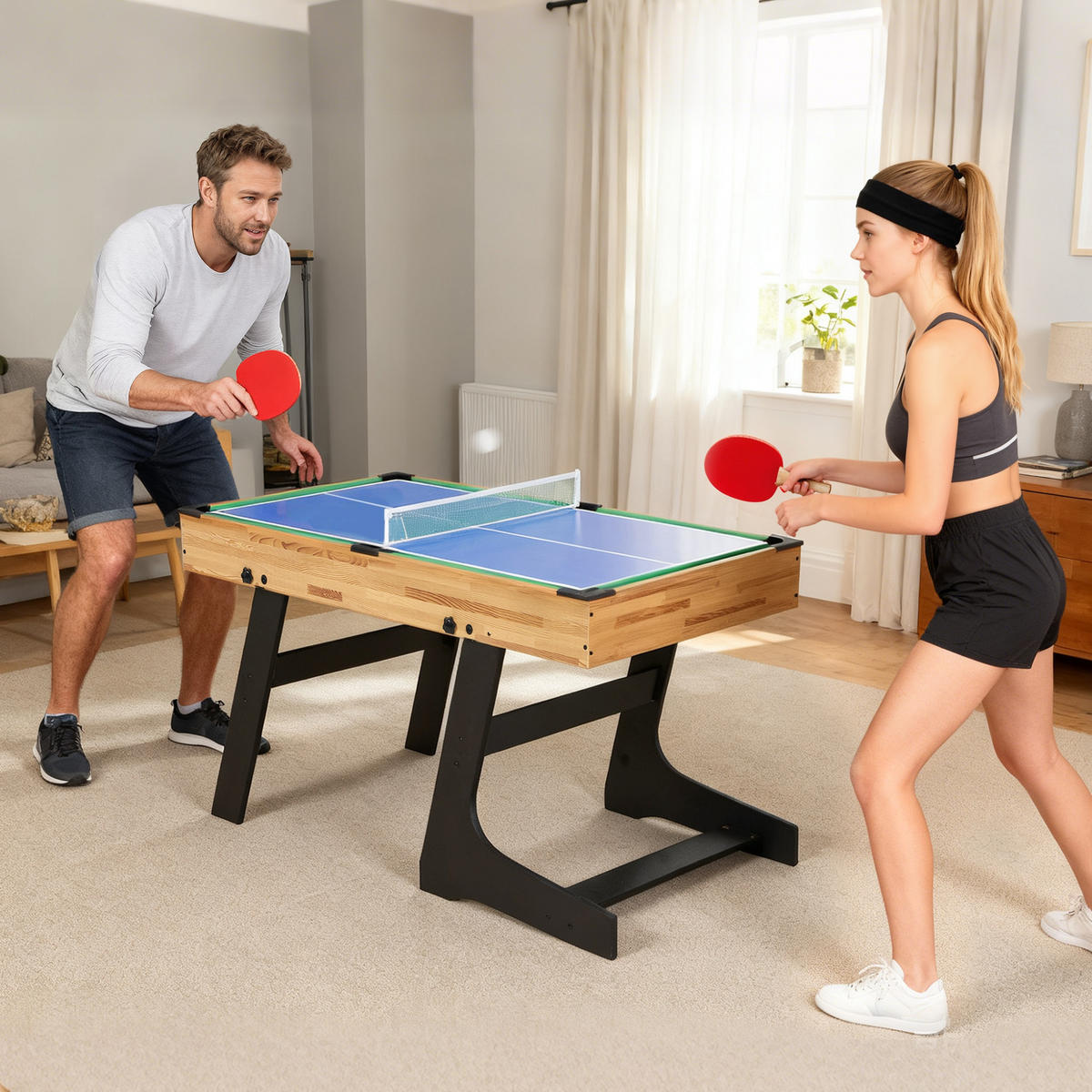 MULTISPIELTISCH DE-18854 Helles Nussbaum - Walnussfarben, Holzwerkstoff (106/120cm) - ComfortXL
