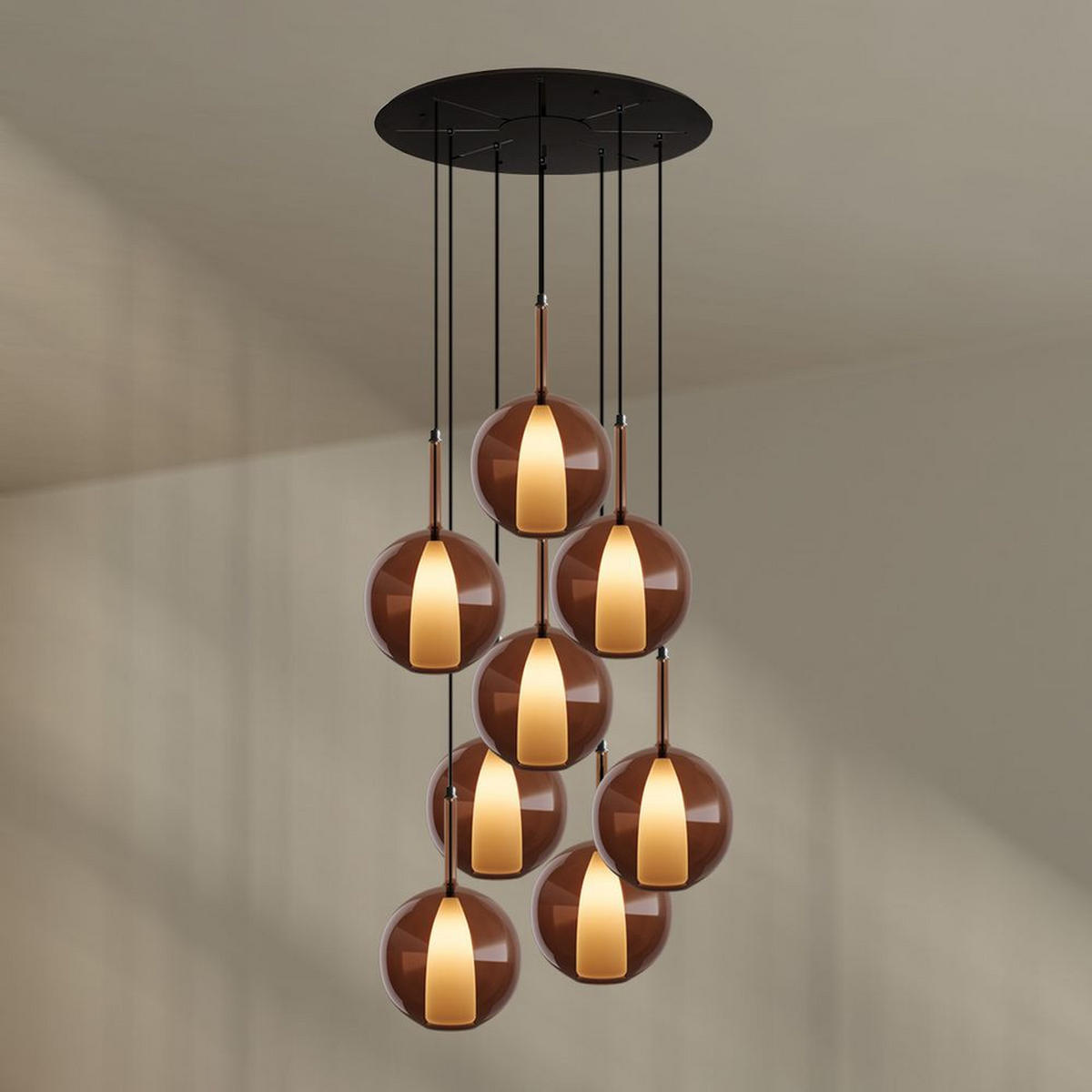 GALERIELEUCHTE Belluna 8-flammig Klar Ø 24cm - Klar, Glas (24/24/45cm) - s.luce