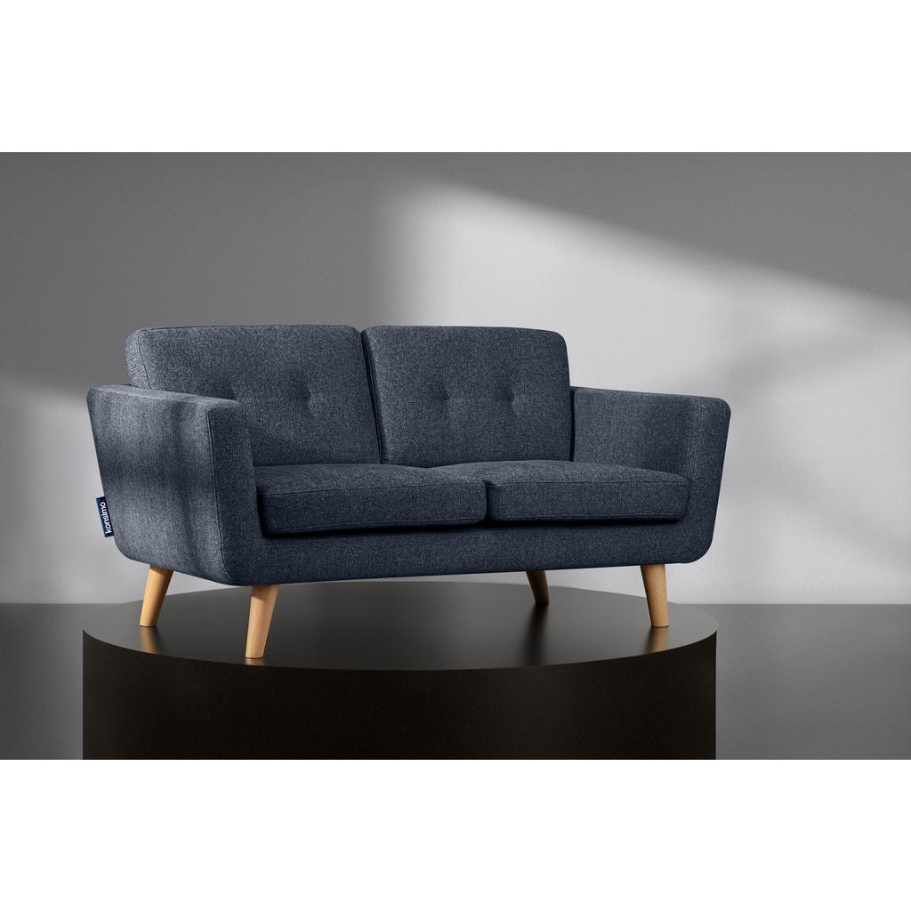 Thumbnail - Konsimo® 2-Sitzer-Sofa, Blau, Textil, 88x80x153 cm, Wohnzimmer, Sofas & Couches, Sofas, 2-Sitzer Sofas