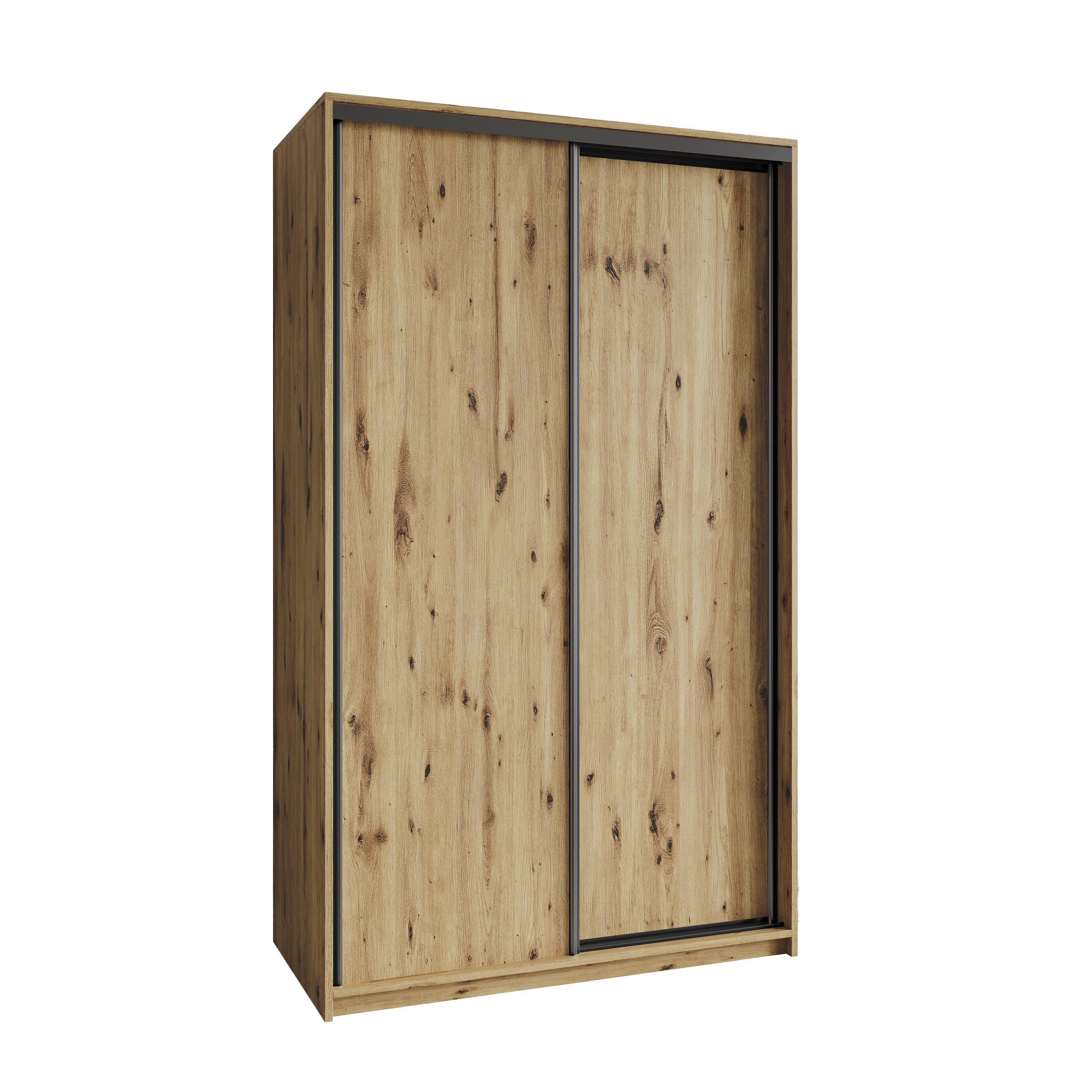SCHWEBETÜRENSCHRANK NISSE 120/205/60 cm 2-türig Eiche Artisan - Eiche Artisan, Holzwerkstoff (120/205/60cm) - MASSENO