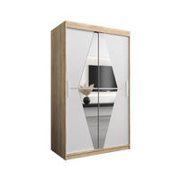 SCHWEBETÜRENSCHRANK 200/120/62 2-türig - Silberfarben/Weiß, Holz/Kunststoff (120/200/62cm) - Abiks Möbel