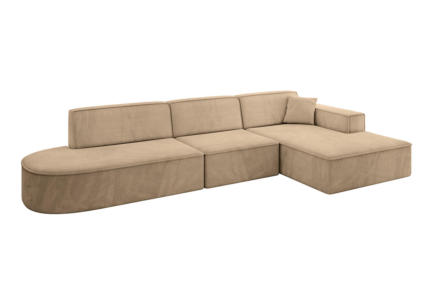 ECKSOFA Ottomane Rechts IREA-L2-v4 - 328x171x79 cm Beige - Beige, Holzwerkstoff/Textil (171/328cm) - ALTDECOR