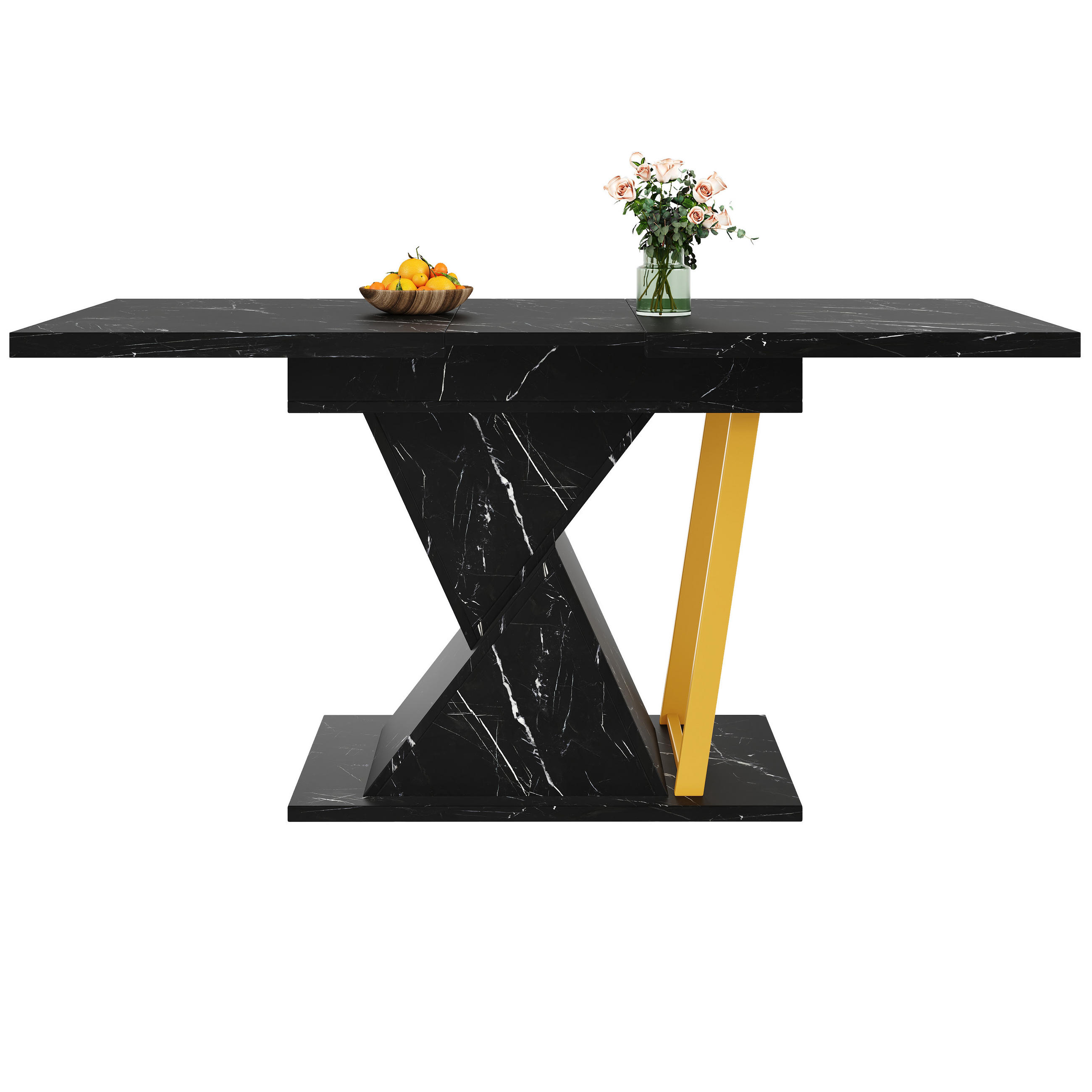 Pangivo Ausziehtisch Schwarz 110x76x80 cm