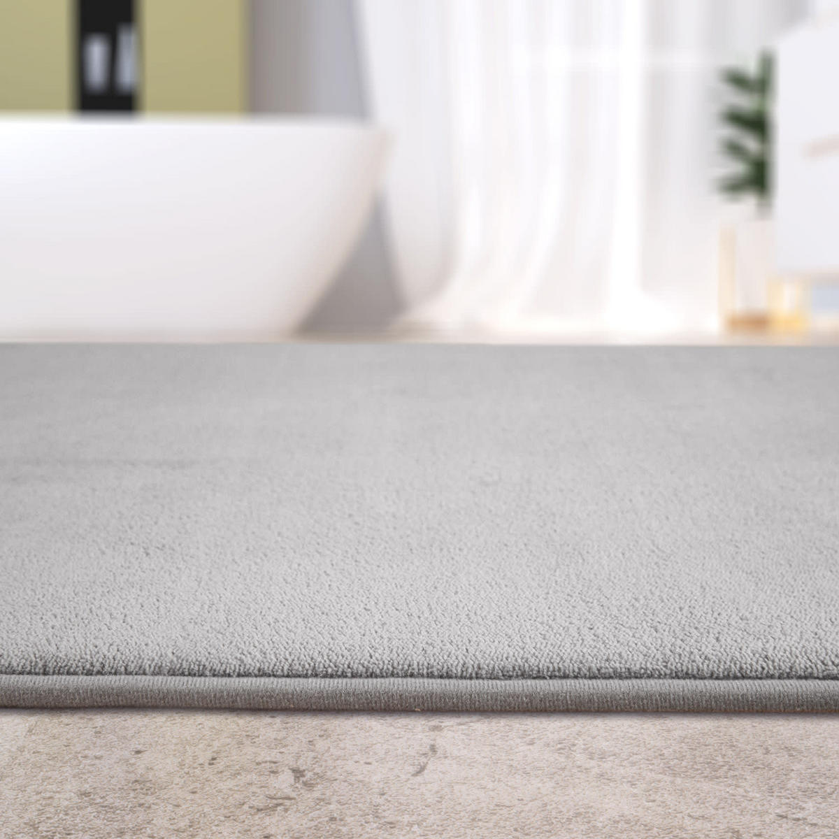 FLACHWEBTEPPICH Waschbar handgewebt, einfarbig, Grau, 60 x 100 cm - Grau, Textil (100/60cm) - KADIMA DESIGN