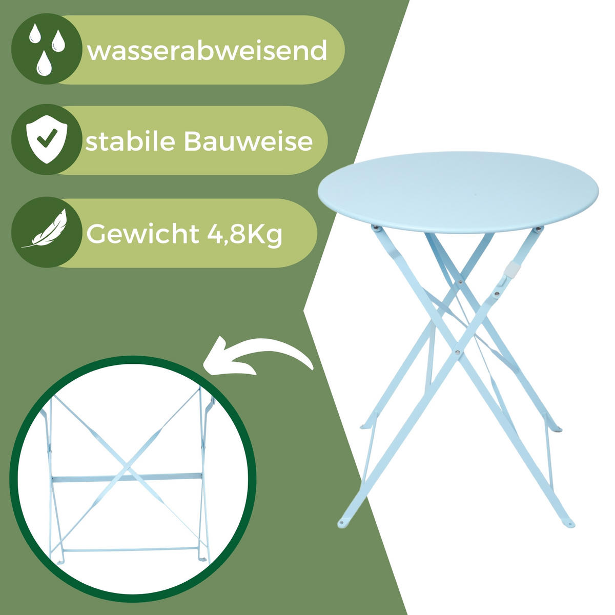 BISTRO SET Blau - Blau, Metall - Albatros