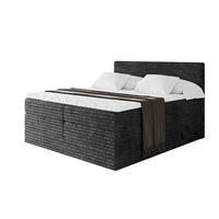 BOXSPRINGBETT mit Matratze H3|H4 und Lattenrost - TOLO KING-v1 120x200 Cord - Schwarz - Schwarz, Holzwerkstoff (120/200cm)