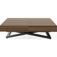 COUCHTISCH Cavetta U höhenverstellbar ausziehbar, Walnuss Braun 120-200/80/27-76 cm - Walnussfarben/Schwarz, Holzwerkstoff/Metall (80/200/76cm) - WFL GROUP