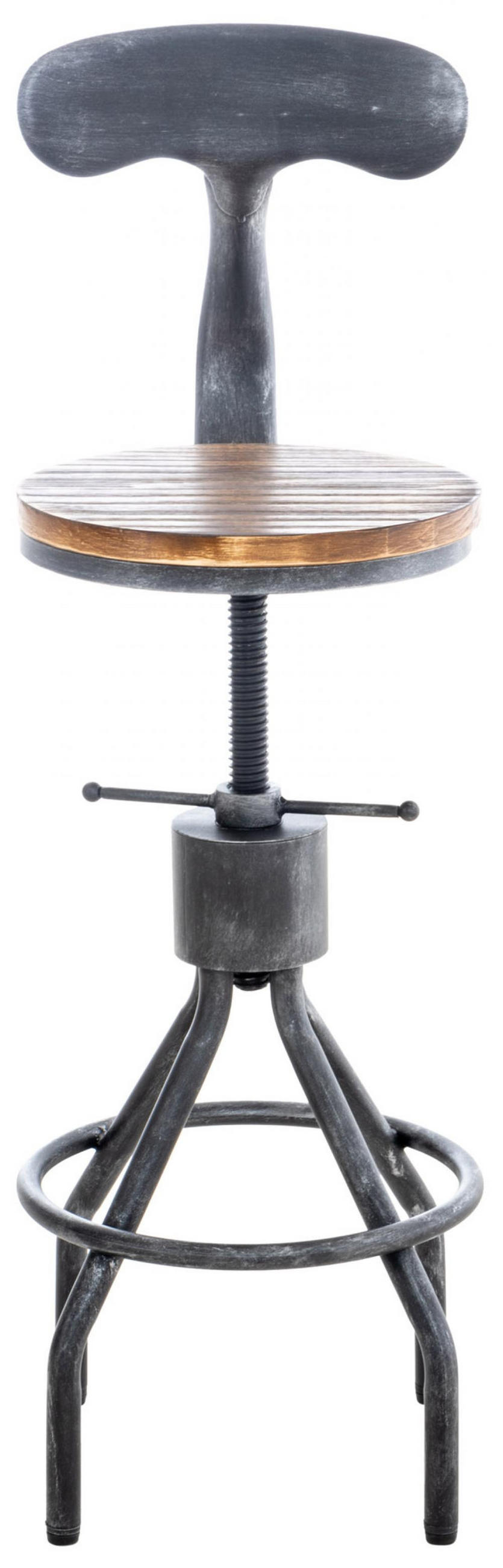 BARHOCKER 2 Holz Antik Silber - Silberfarben, Holz/Metall (41/96/41cm) - CLP