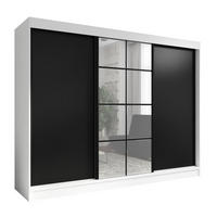 SCHWEBETÜRENSCHRANK 200 CM ORAVELLE Farbe: Weiß / Schwarz - Schwarz/Weiß, Holzwerkstoff (200/215/59.5cm) - A&J MöbelLand