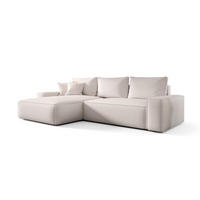 ECKSOFA MONA mit Schlaffunktion ARAGON 01 Links - Weiß, Textil (175/280cm) - Bedante