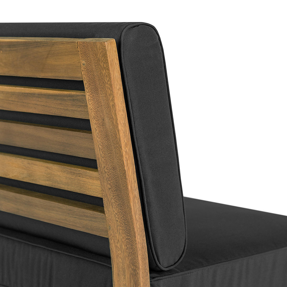 LOUNGESESSEL - Webstoff / Akazie massiv - Anthrazit, Holz/Textil (60/73/71cm) - home24