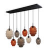 HÄNGELEUCHTE Echos 8-flammig Mehrfarbig Ø 18/25cm - Multicolor/Schwarz, Glas (18/18/20cm) - s.luce