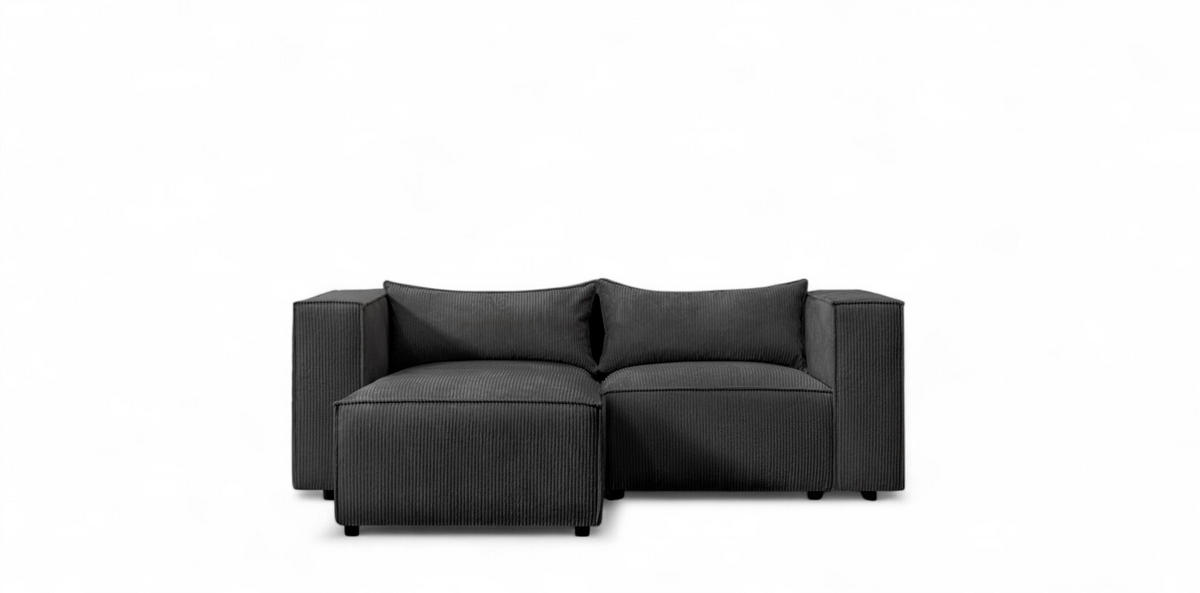 ECKSOFA Nevio Xs - Schwarz, Holzwerkstoff/Textil (185/210cm) - Fun Möbel
