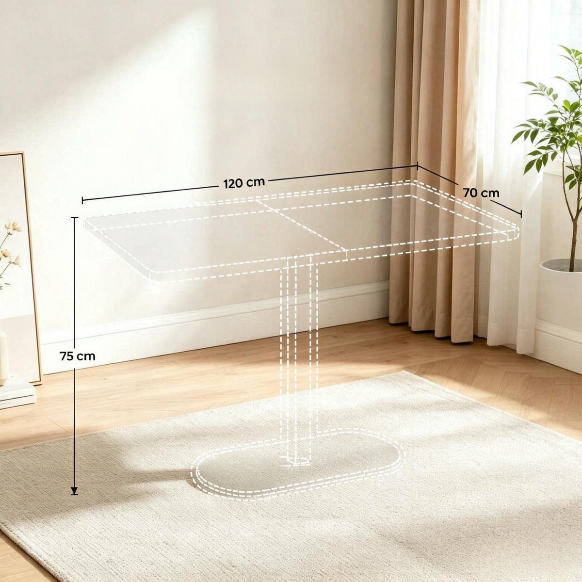 ESSTISCH 120/70/75 cm mit zentralem Fuß DE-39954 Eiche - Eichefarben, Holzwerkstoff (70/120/75cm) - ComfortXL