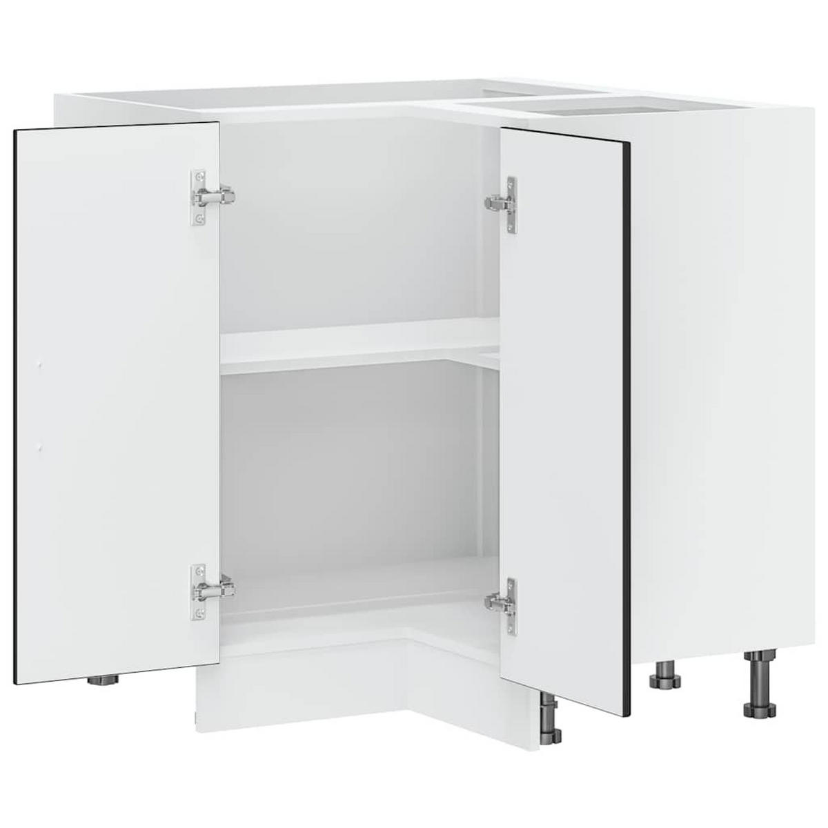 KÜCHEN-ECKUNTERSCHRANK Porto Schwarz Holzwerkstoff - Schwarz, Holzwerkstoff (75.5/81.5/75.5cm) - vidaXL