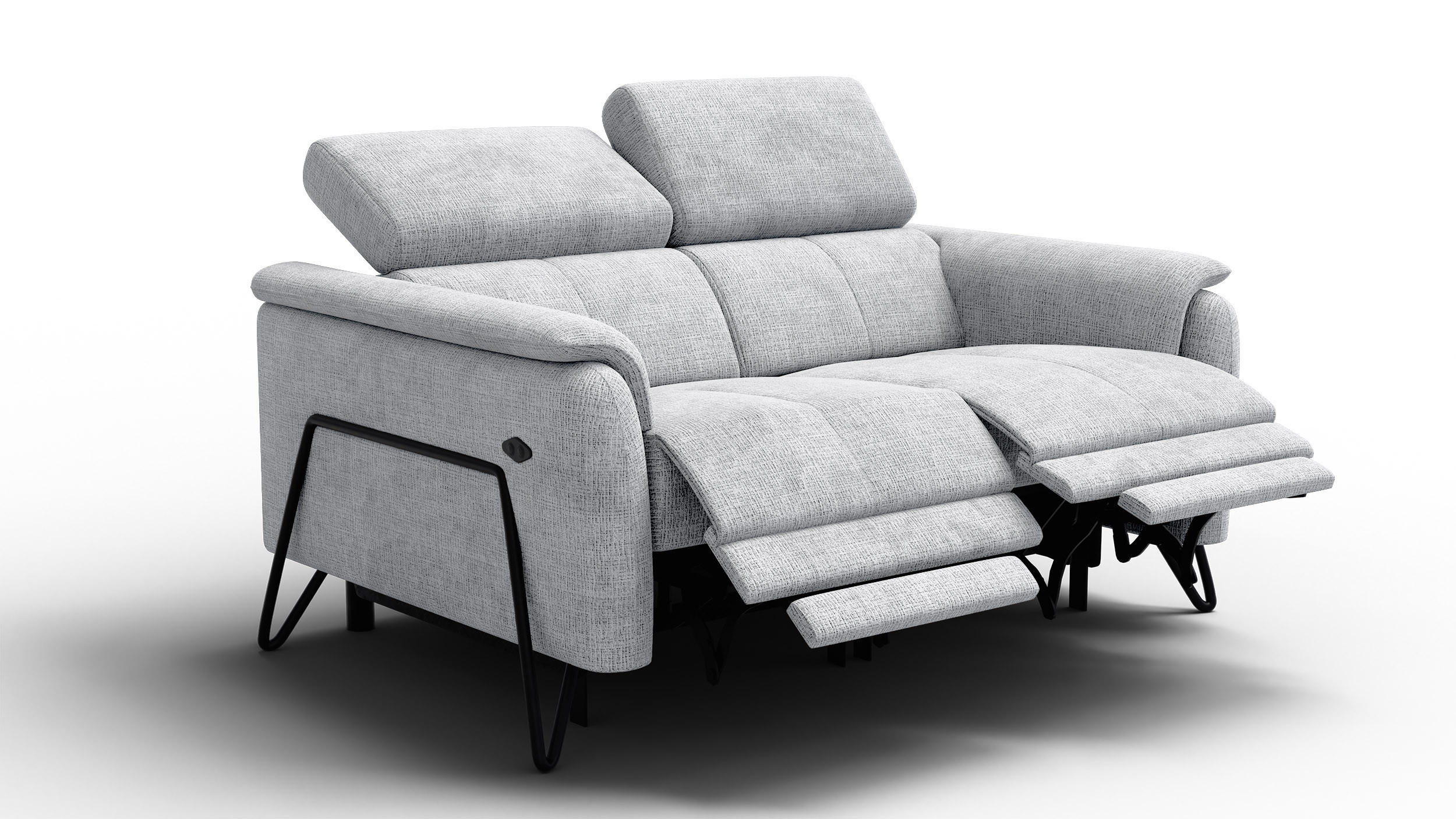 RELAXSOFA RODEN 2-Sitzer, hellgrau - Hellgrau, Holz/Textil (152/82/103cm) - Courtois Laville