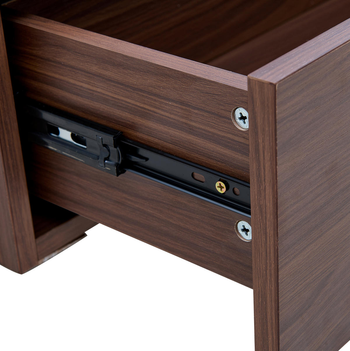 COUCHTISCH aus MDF und Glas 105x50x41,5 cm in Dunkelbraun mit Schubladen - Braun, Holzwerkstoff (105/50/41.5cm) - Modfu