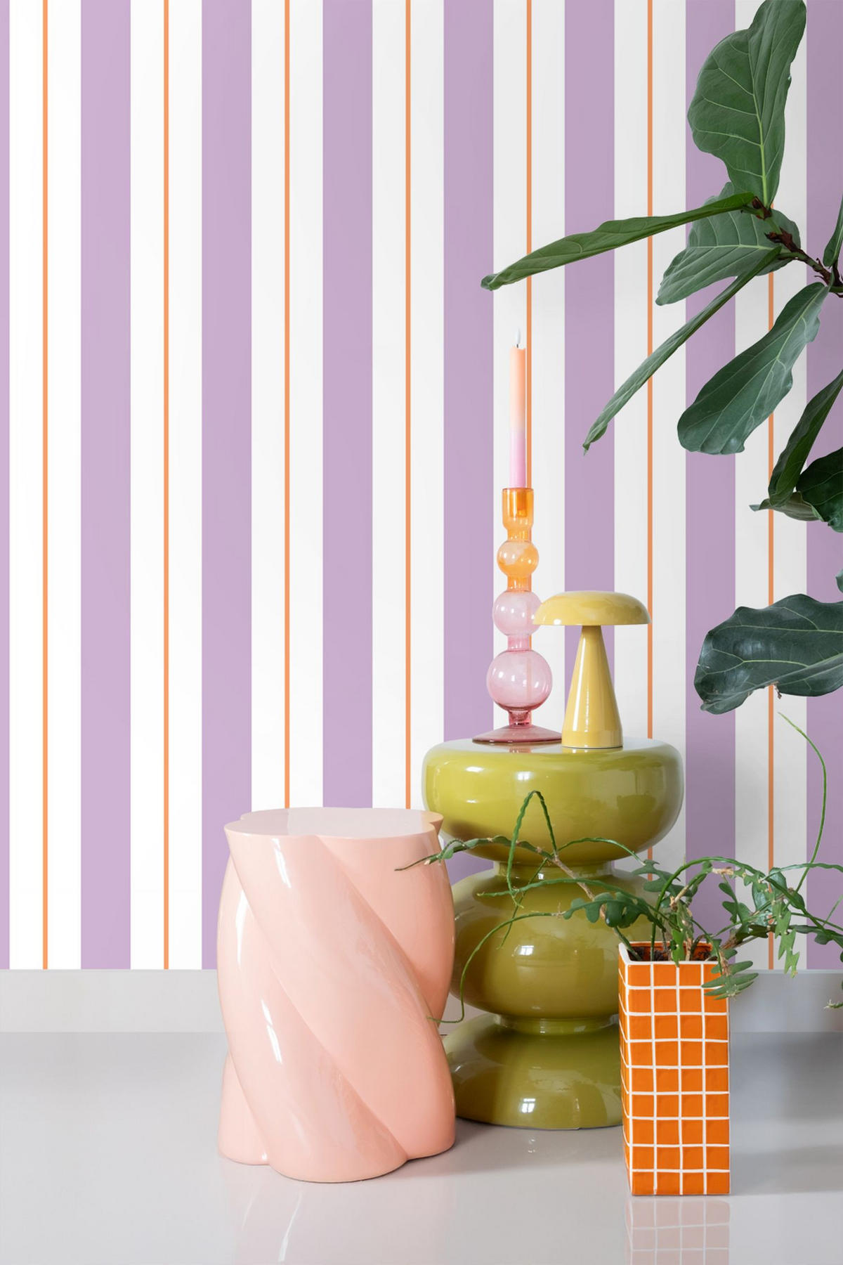 TAPETE Streifen 50 x 900 cm - Lila, Papier (50/900cm) - ESTAhome