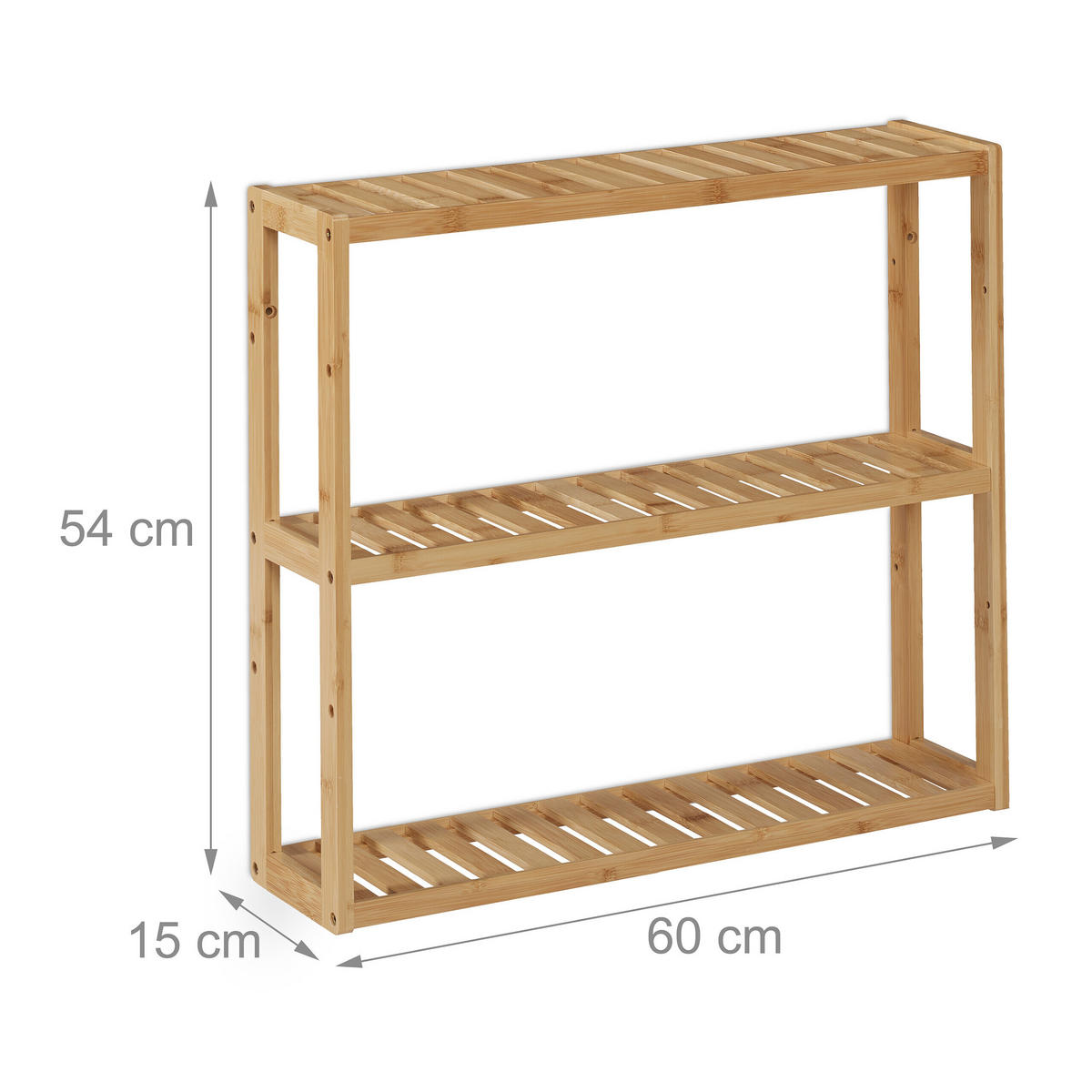 BADREGAL - Hellbraun, Holz (60/54/15cm) - Relaxdays