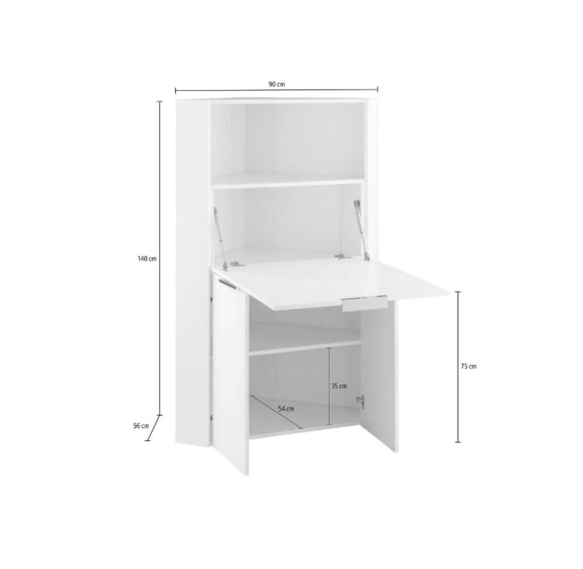 SCHREIBTISCH Glänzendes Weiß 35/70/140 cm - Weiß, Holzwerkstoff (35/70/140cm) - DMORA