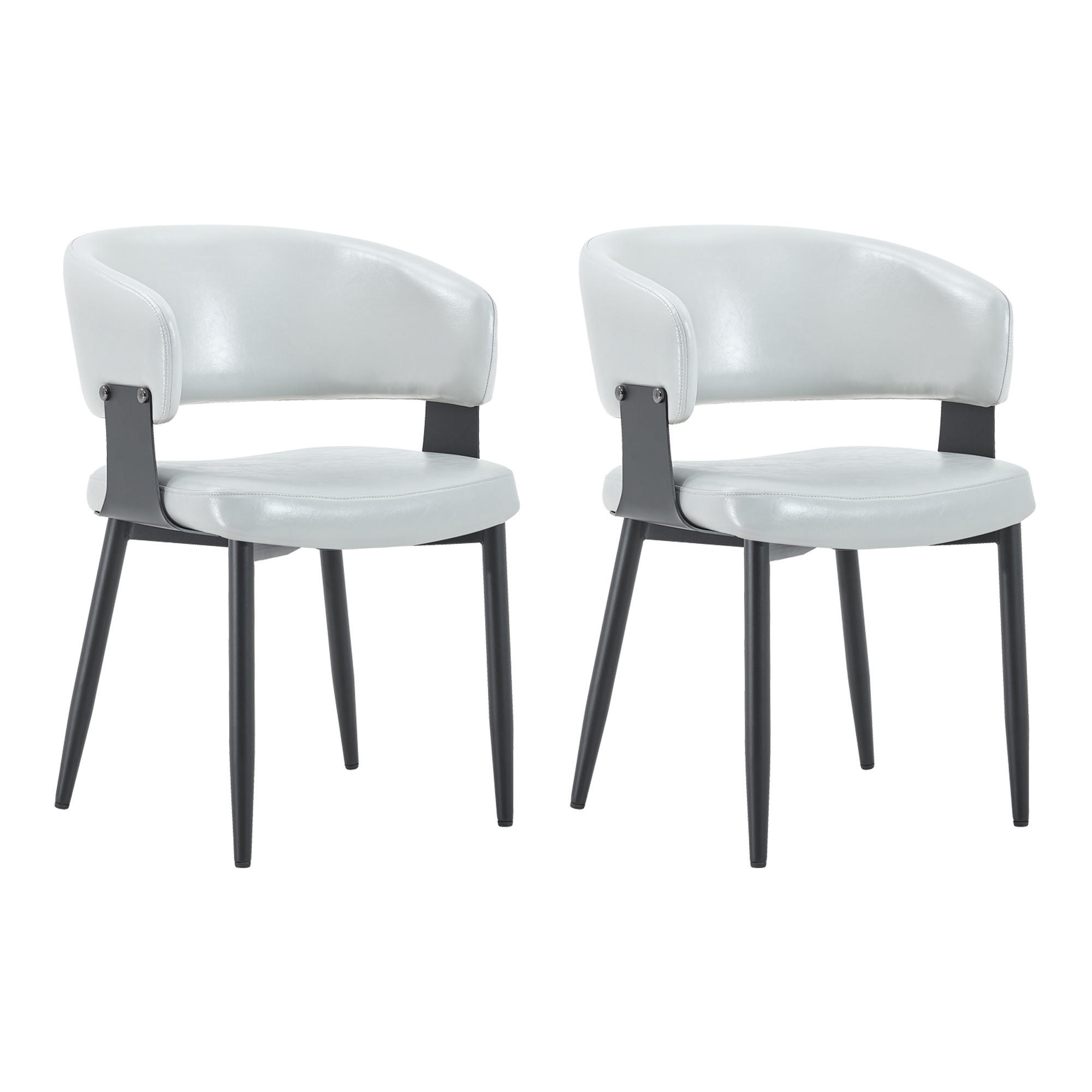 ARMLEHNSTUHL-SET DE-36713 2 Stück im Mid-Century-Modern-Stil Grau - Grau, Metall (48/77.3/46.5cm) - ComfortXL