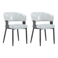 ARMLEHNSTUHL-SET DE-36713 2 Stück im Mid-Century-Modern-Stil Grau - Grau, Metall (48/77.3/46.5cm) - ComfortXL