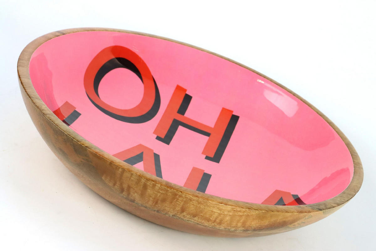 SCHALE Oh la la aus pink Mangoholz - Braun, Holz (7.6cm) - FURNARO
