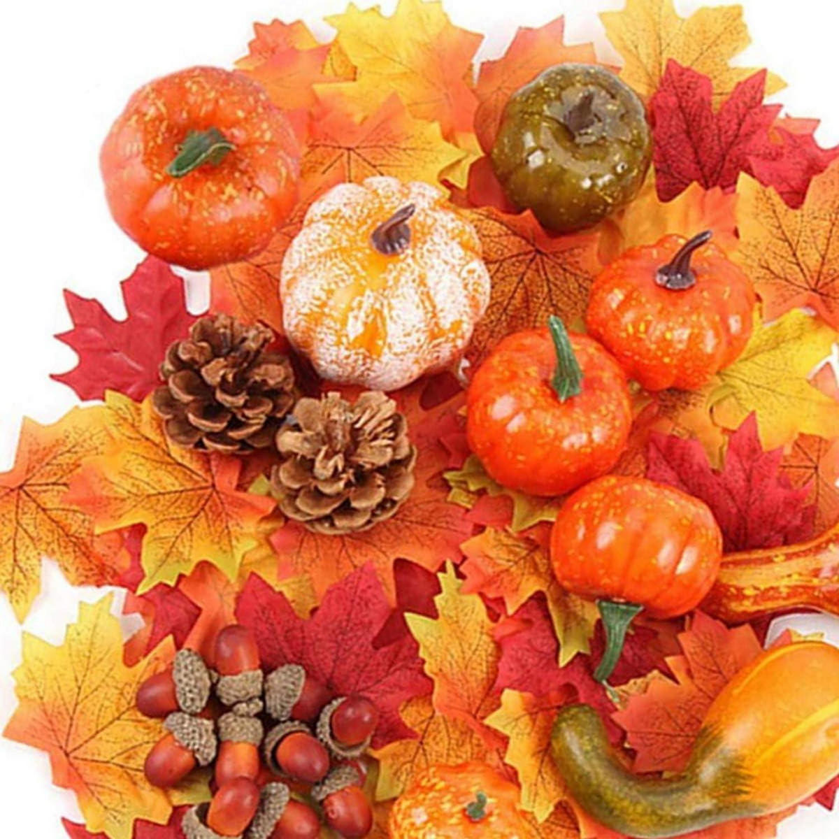 DEKO-SET Herbst 100-teiliges Set - Multicolor, Kunststoff (7.5cm)