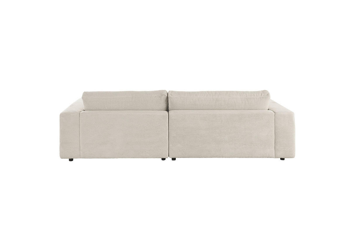 ECKSOFA MADELINE Hellgrau Cord - Hellgrau/Schwarz, Kunststoff/Textil (270/190cm) - KAWOLA