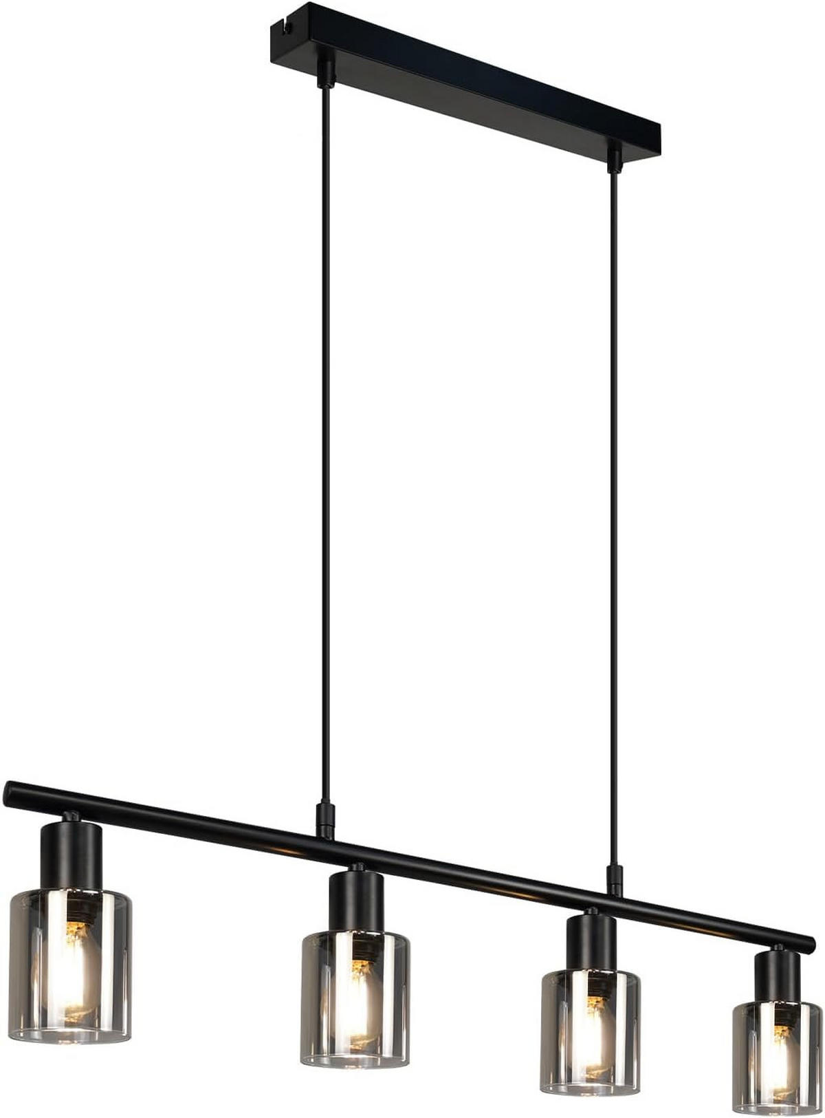 HÄNGELEUCHTE Myrm 140/30/68.5 cm - Schwarz, Metall (68.5/140/30cm) - ZMH