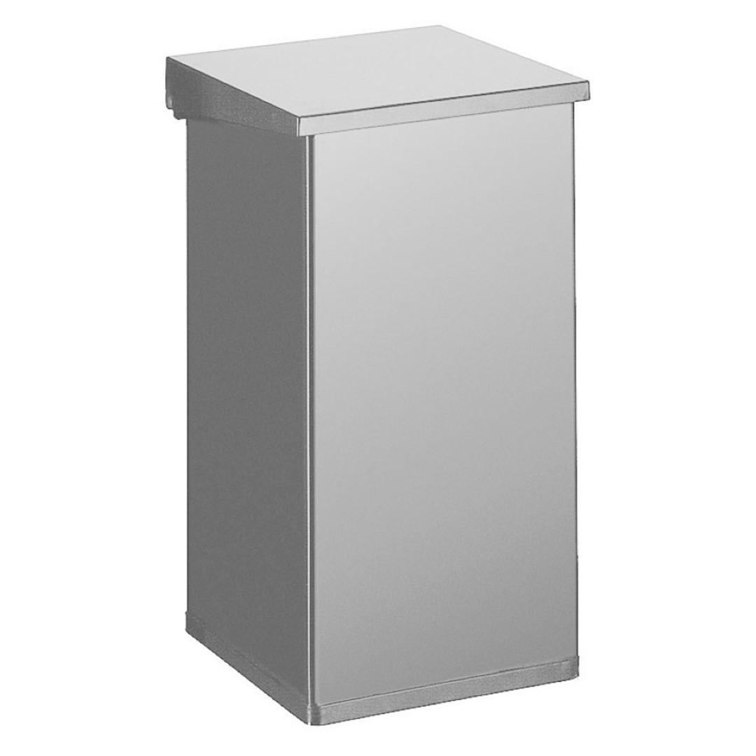 MÜLLEIMER Eckig Haiti Mit Softclose Hebedeckel 55 Liter Grau - Grau, Metall (30/60/30cm) - PROREGAL