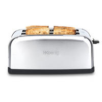 TOASTER TOAS28 Silber, Grill-Toaster, Spezial Baguettes - Grau, Metall (41.6/18.5/17.4cm) - HKoenig